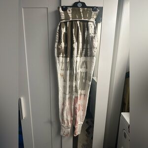 Young Fabulous & Broke Olive & Cream Tie-Dye Sweatpants NWT